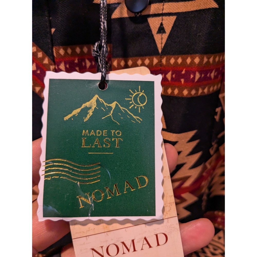 Nomad by Craft Tobacco Black Aztec Twill Shacket XL Black Tan‎ Red Long Sleeve - Picture 4 of 9